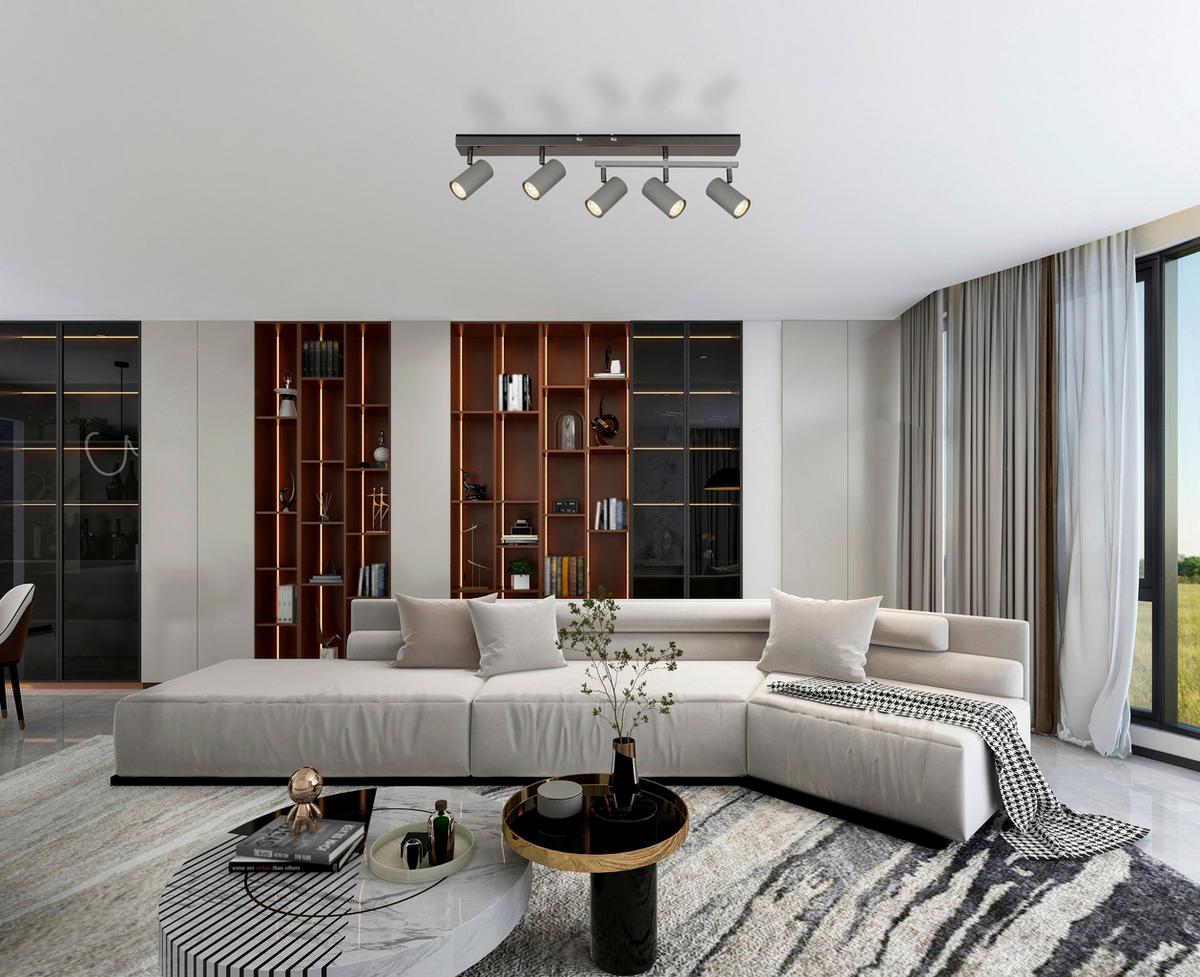 Strahler Robby Grau/Schwarzchrom max. 35 Watt - Schwarzchrom/Grau, Design, Metall (70/35/17cm) - Globo