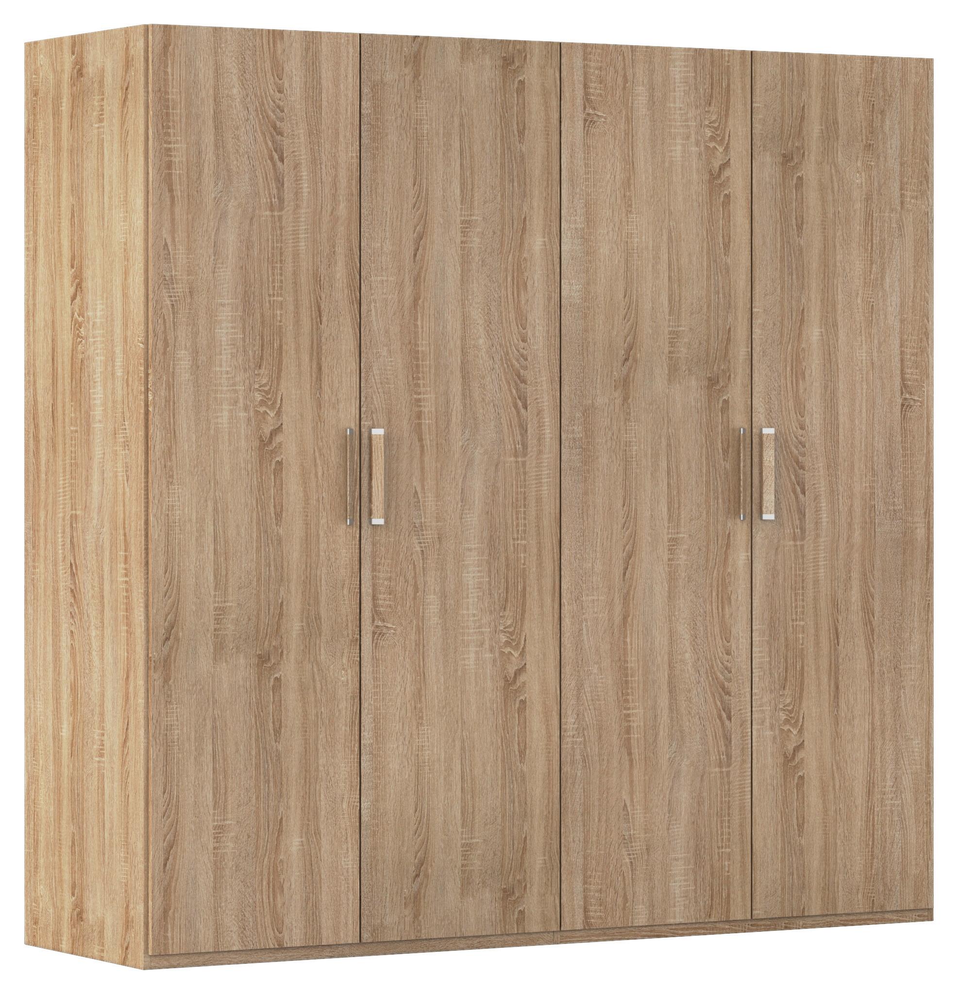 Omara S Klasičnimi Vrati Evelyn, Barva Hrasta - srebrne barve/hrast sonoma, Design, umetna masa/leseni material (201/197/60cm) - Novel