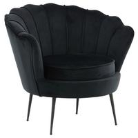 Sessel Calais ca. 83x76 cm Schwarz Samt - Schwarz, Design, Textil/Metall (83/76/77cm) - Livetastic