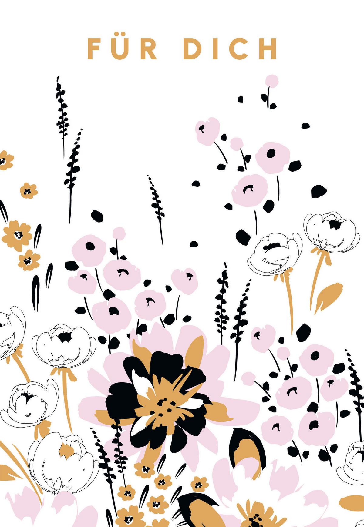 Postkarte Edelschwarz Bunt ca. 17,5x12cm - Basics, Papier (17,5/12cm)