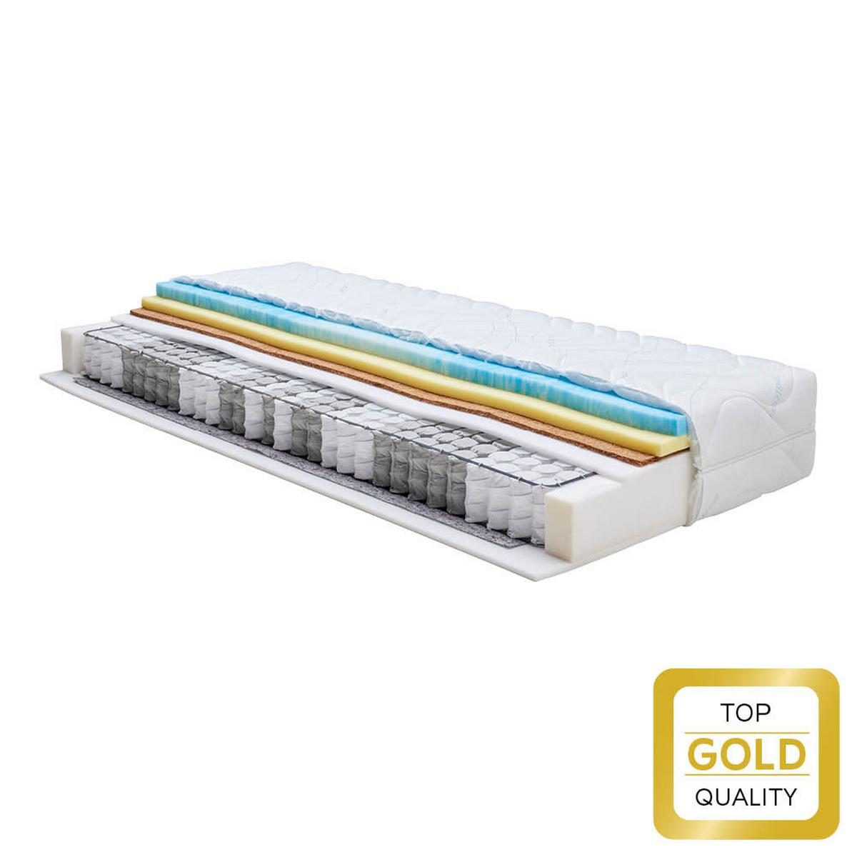 Taschenfederkernmatratze Kokos H3 ca. 80x200cm - Weiß, Textil (80/200cm) - Premium Living