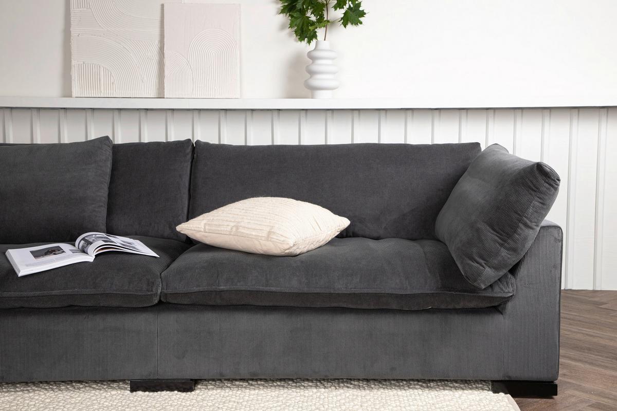 3-SITZER-SOFA DURHAM - Dunkelgrau, Design, Holz/Textil (270/82/105cm) - Livetastic