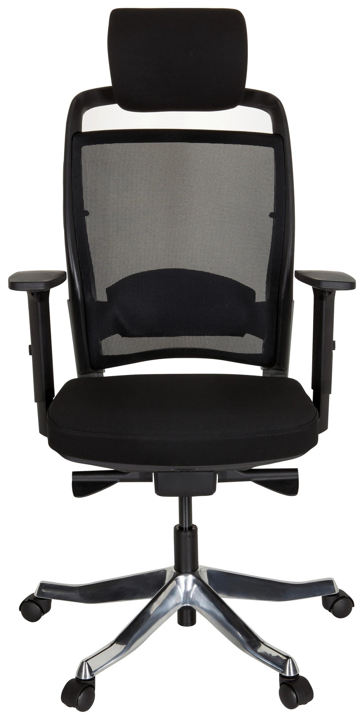 Pisarniški Stol Ikast I, Črna - srebrne barve/črna, Moderno, kovina/umetna masa (68/120/55cm) - MID.YOU