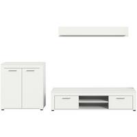 Ansamblu mobilier camera de zi JAM - alb, Design, material pe bază de lemn (255/159/35cm) - Modern Living