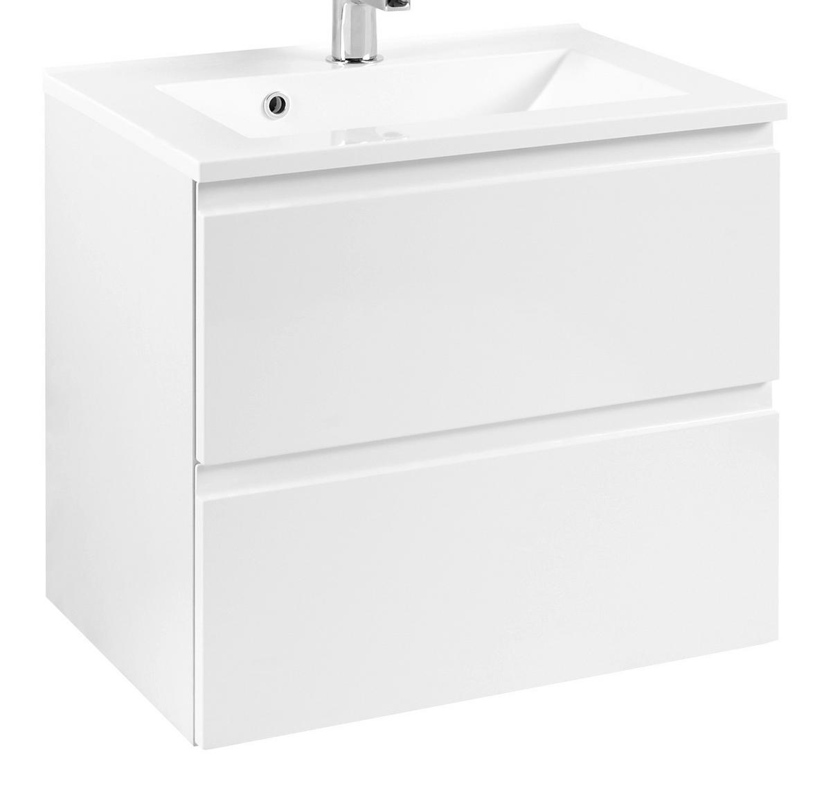 Badezimmer Cardiff ca. 60 cm Weiß mit LED - Weiß, Design, Holzwerkstoff (60cm) - Held