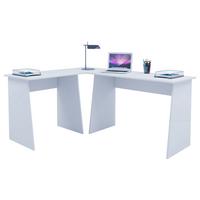 Kotna Pisalna Miza Masola, Bela - bela, Design, leseni material (105/135/74cm) - MID.YOU