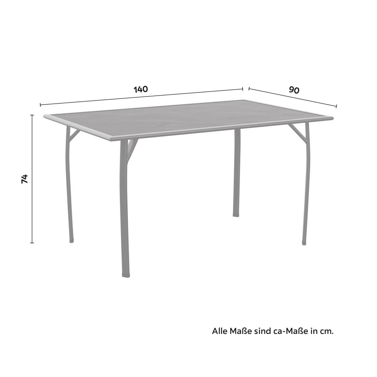 Vrtna Miza Bratislava 1, Temno Siva - temno siva, Moderno, kovina (140/74/90cm) - Mömax