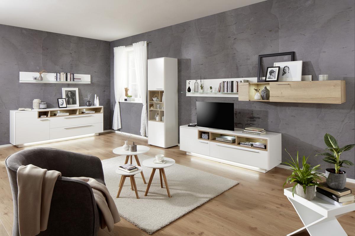 Wandboard in Weiss - Weiss, Modern, Holzwerkstoff (176/35/20cm) - Premium Living