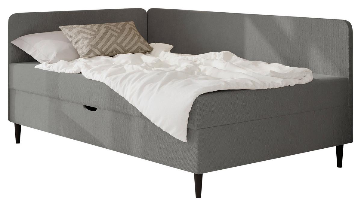 ŁÓŻKO SKRZYNIOWE HENRIETTE - czarny/kolor grafitowy, Konventionell, tkanina (120/200cm) - P & B