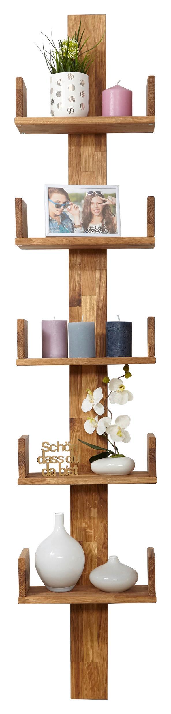 Wandregal Pepe ca. 35x180 cm Holz Weiß - Naturfarben, MODERN, Holz (35/180/17cm) - MID.YOU