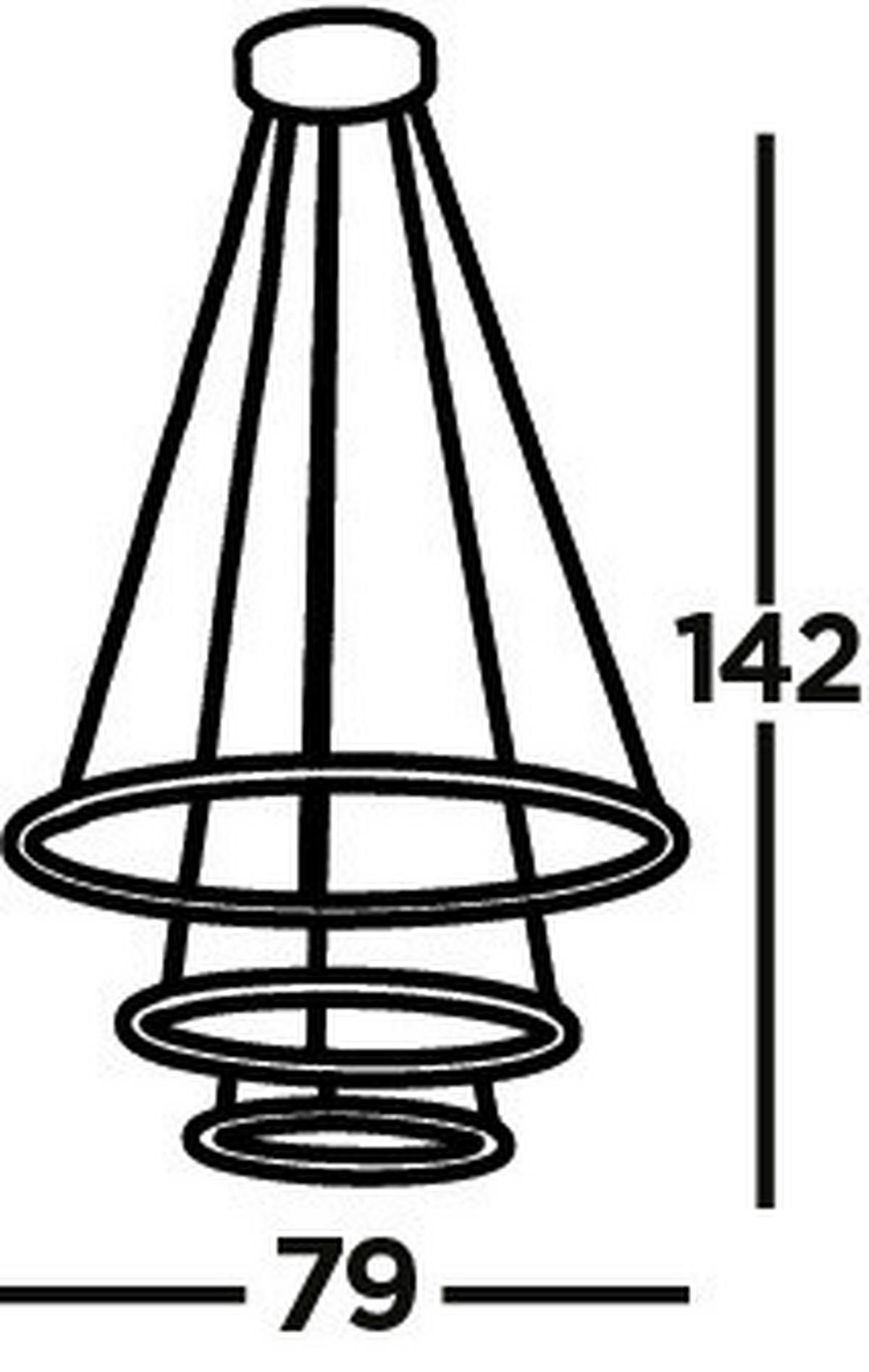 Led Függeszték 40176-3bk - fekete/fehér, Design, műanyag/fém (79/142cm)