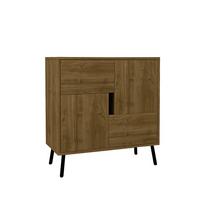Kommode Darian Schrank - Kastanienfarben/Schwarz, Design, Holz/Metall (35/79/76,5cm) - Livetastic