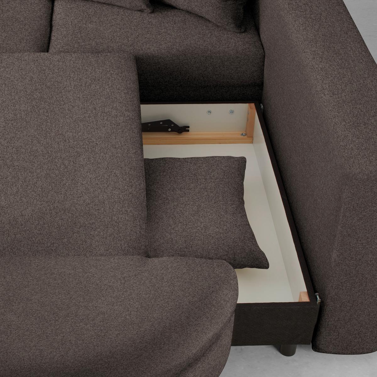 Ecksofa Axel Mokka - Schwarz/Mokka, MODERN, Textil/Metall (291/87/250cm) - Mömax