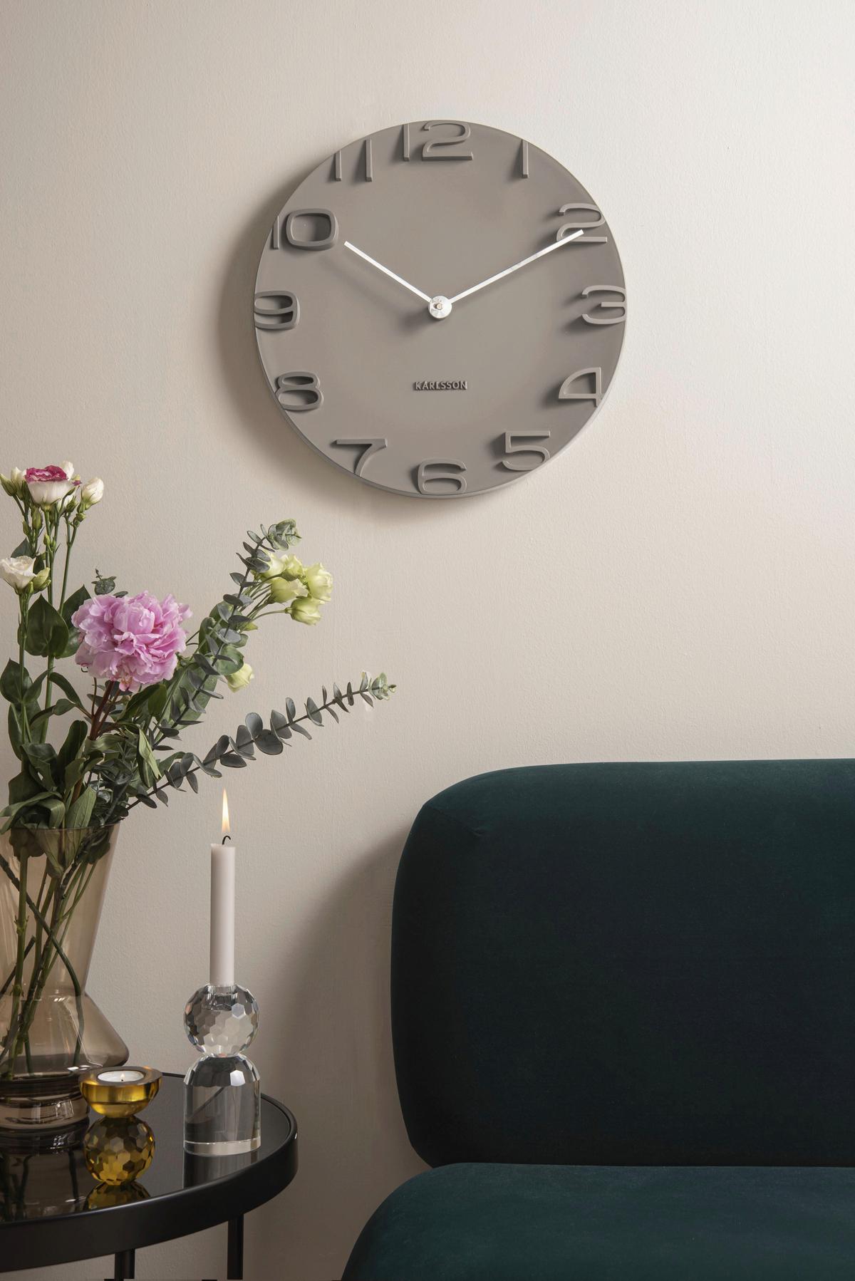 ZEGAR ŚCIENNY KA5311GY - szary, Basics, tworzywo sztuczne (42/42/5cm) - Karlsson