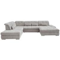 Wohnlandschaft Dalida Silberfarben Chenille - Chromfarben/Silberfarben, Design, Textil/Metall (254/376/195cm) - Livetastic