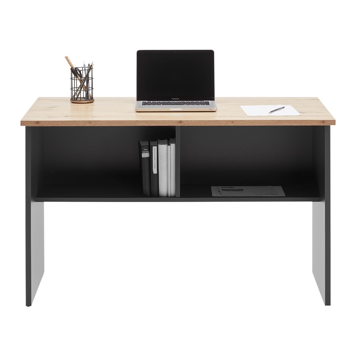 Schreibtisch Shelf in Anthrazit/Eiche Artisan - Anthrazit/Eiche Artisan, MODERN, Holzwerkstoff (120/76/68cm) - Mömax