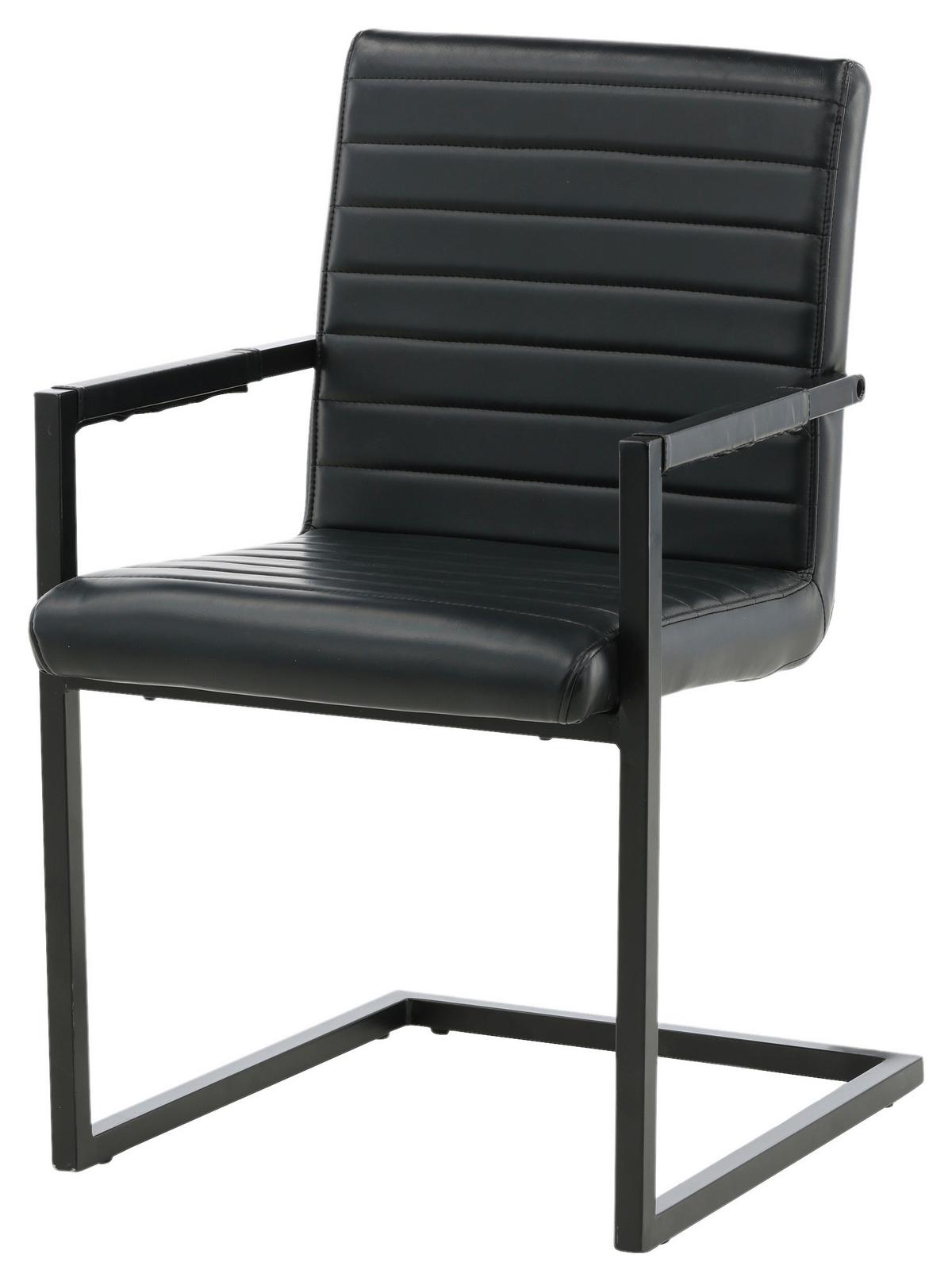 ARMLEHNSTUHL-SET ART - Schwarz, Design, Textil/Metall (54/88/63cm) - Livetastic