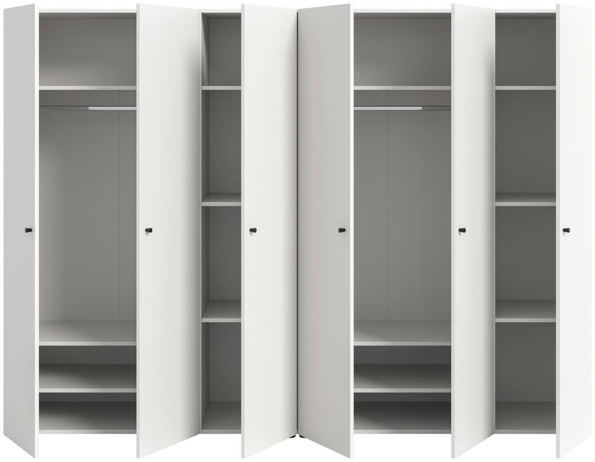 Drehtürenschrank DARWIN ca.240x176x51cm Weiß - Weiß, MODERN, Holzwerkstoff/Kunststoff (240cm) - MID.YOU