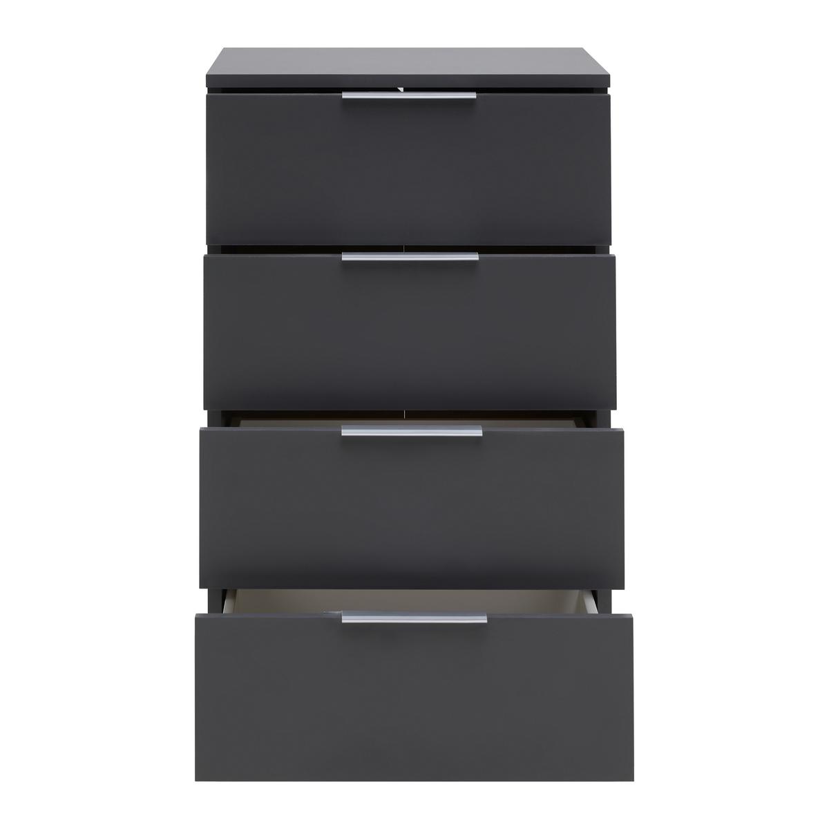 Noptiera Cuatro - antracit, Konventionell, material pe bază de lemn (46/79/42cm) - Modern Living