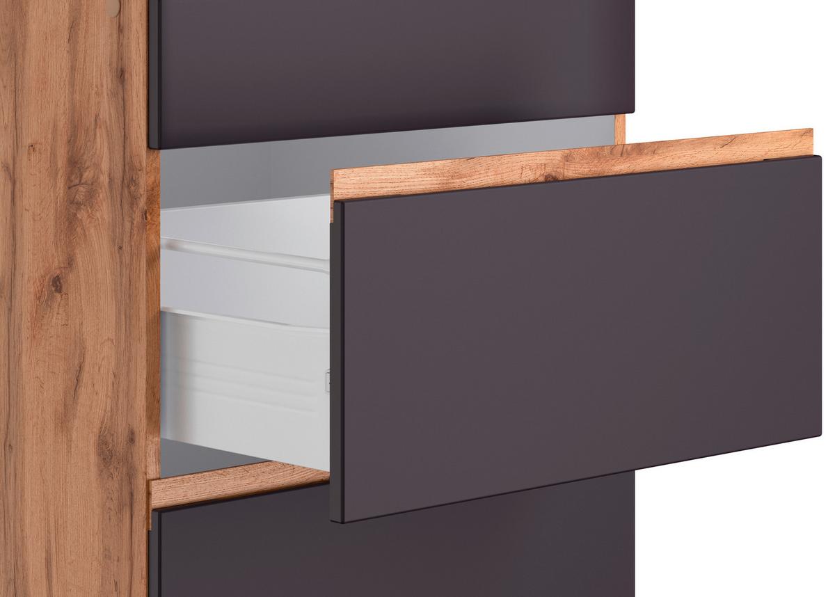 Kochfeldumbauschrank Turin ca. 60x86 cm Grau/Eiche - Eiche Wotan/Grau, Design, Holzwerkstoff (60/86/60cm) - Held