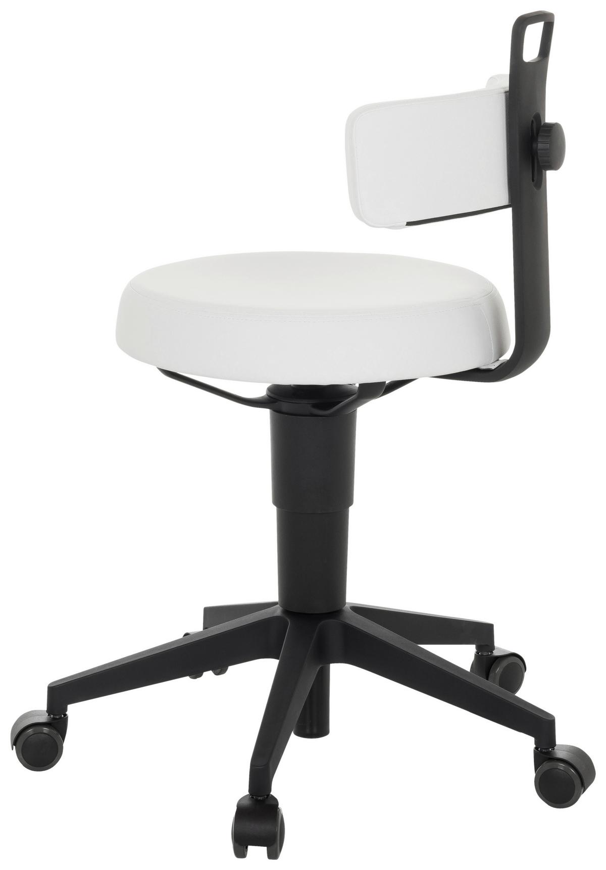 Pisarniški Stolček Top Work Flex Pu, Bela - črna/bela, Basics, umetna masa/usnje (40/74-86/46cm) - MID.YOU