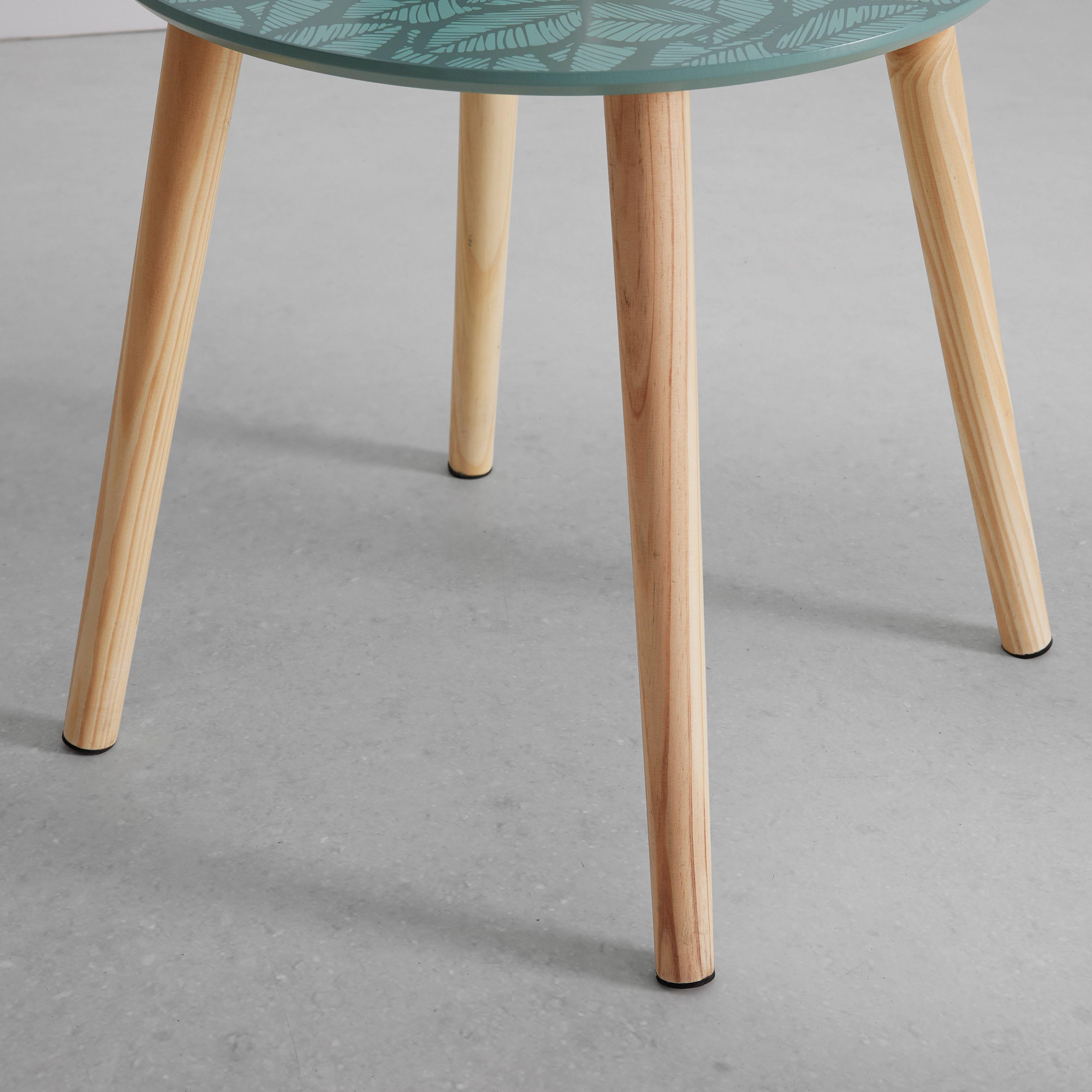TABLE D'APPOINT MIA -BASED/SB- - couleur pin/vert, LIFESTYLE, matériau en bois/bois (40/40/40cm) - Based