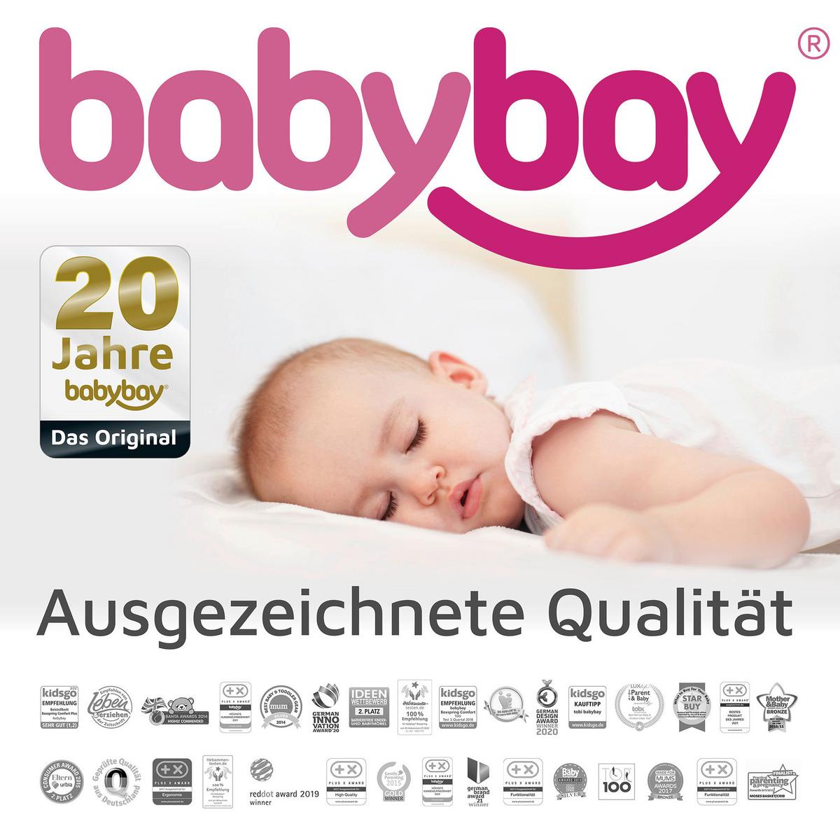 OCHRANIACZ DO ŁÓŻECZKA GEFLOCHTEN - beżowy, Basics, tkanina (180/9/9cm) - Babybay