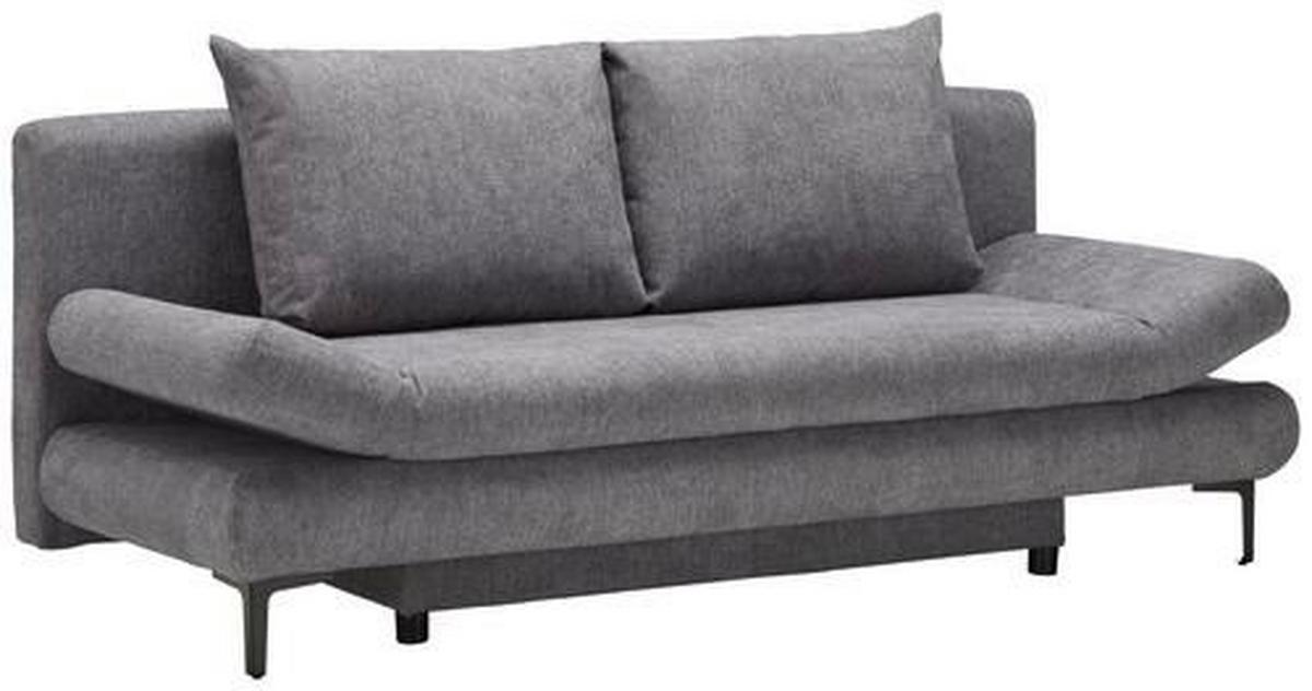 Schlafsofa in Dunkelgrau mit Bettfunktion - Dunkelgrau/Hellgrau, MODERN, Kunststoff/Textil (191/42-76/86cm) - Based