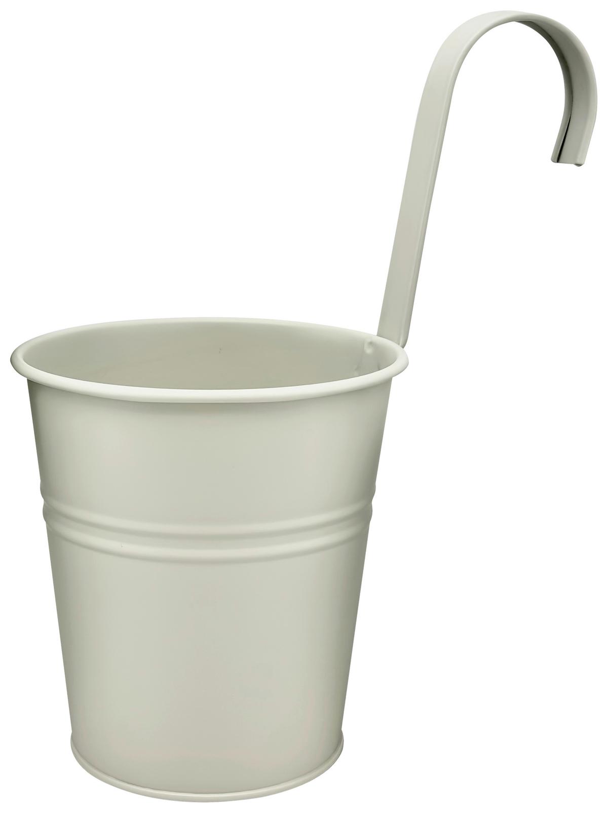 Übertopf Zana Hellgrau Ø ca. 13cm - Hellgrau, Metall (13/13,5cm) - Mömax