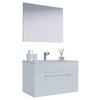 Kopalnica Badinos, Bela - bela/barve aluminija, Moderno, kovina/leseni material (60cm) - MID.YOU