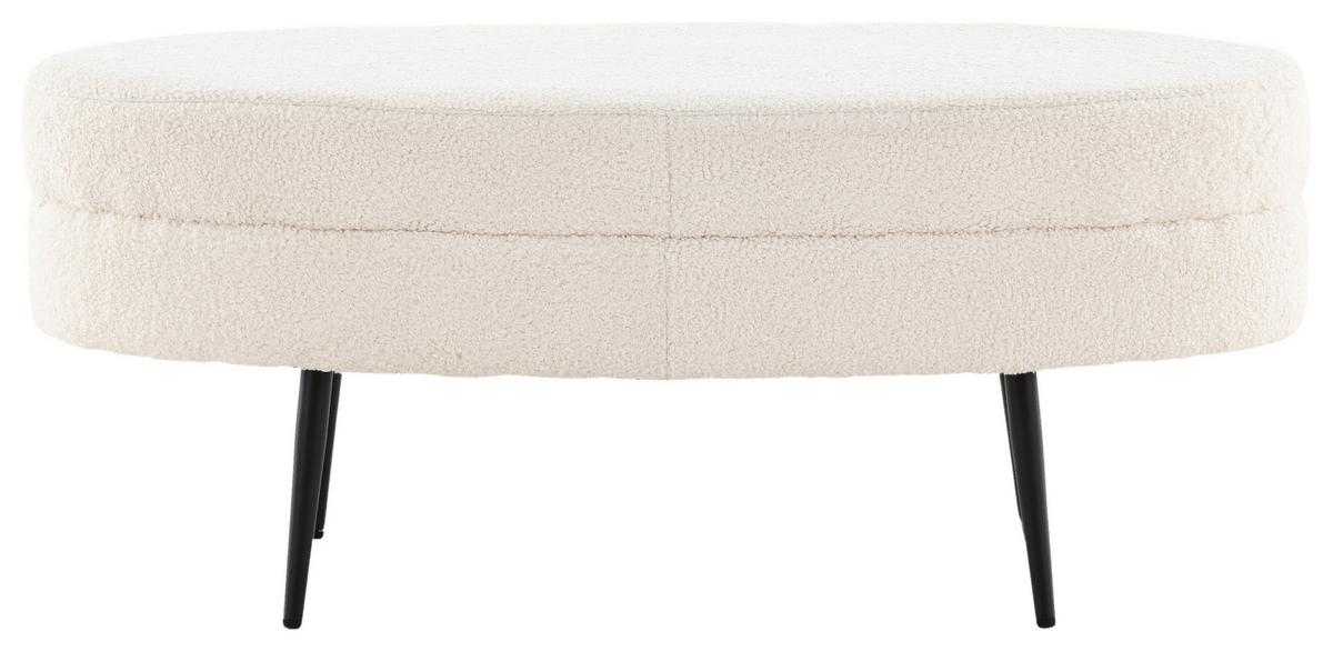 HOCKERBANK OTTO - Schwarz/Weiß, Design, Textil/Metall (100/41/40cm) - Livetastic