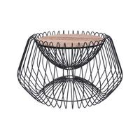 BEISTELLTISCH CDNNE-BRW - Schwarz/Braun, Basics, Stein/Metall (60/60/35cm) - Kayoom