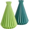 Vase Livia in Grün aus Keramik - Dunkelgrün/Hellgrün, Keramik (12/18,8cm) - MÖMAX modern living