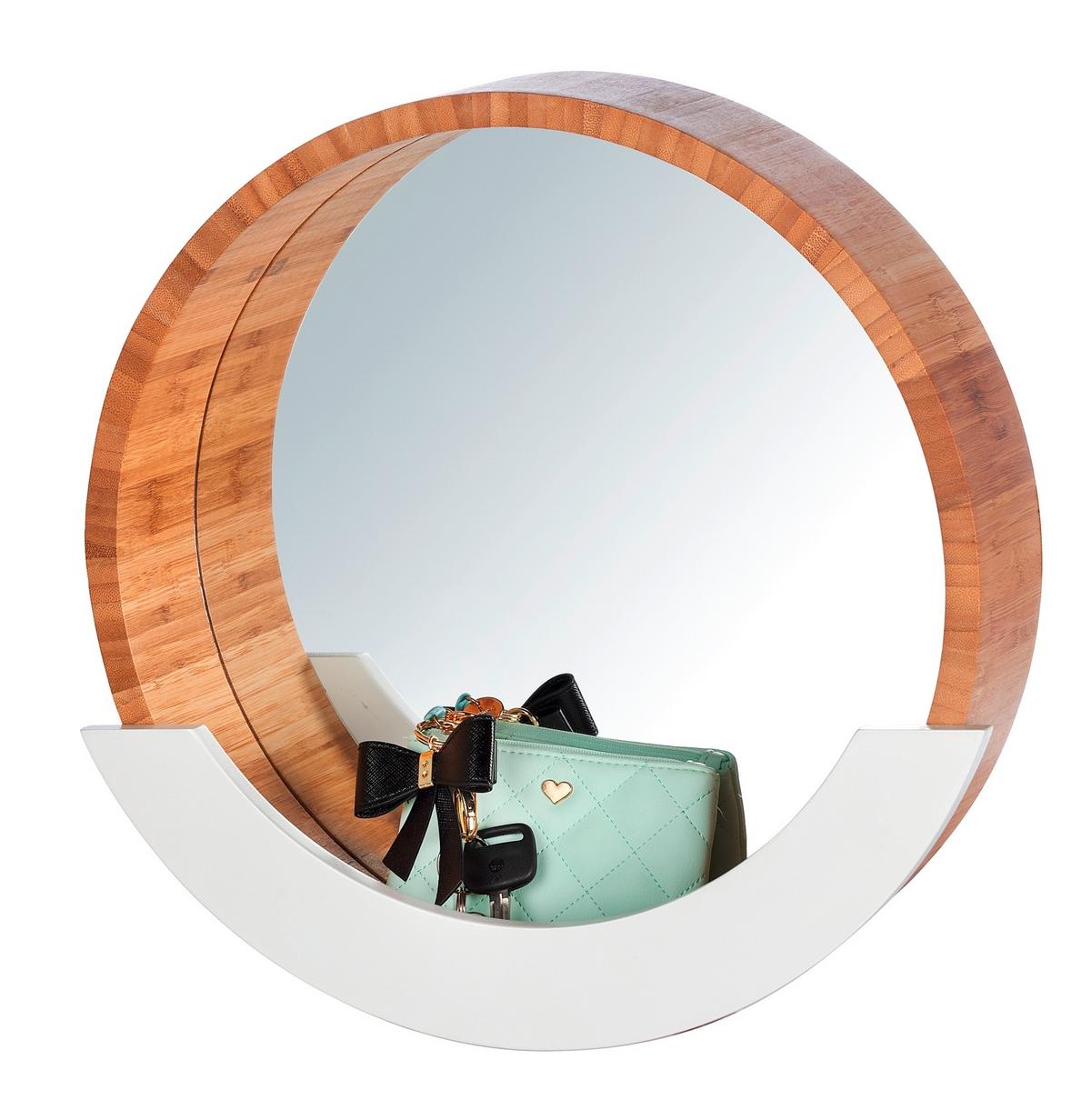 Wandspiegel Fabiola in Braun/Weiß - Braun/Weiß, MODERN, Holz (39/38/9,5cm) - Mömax