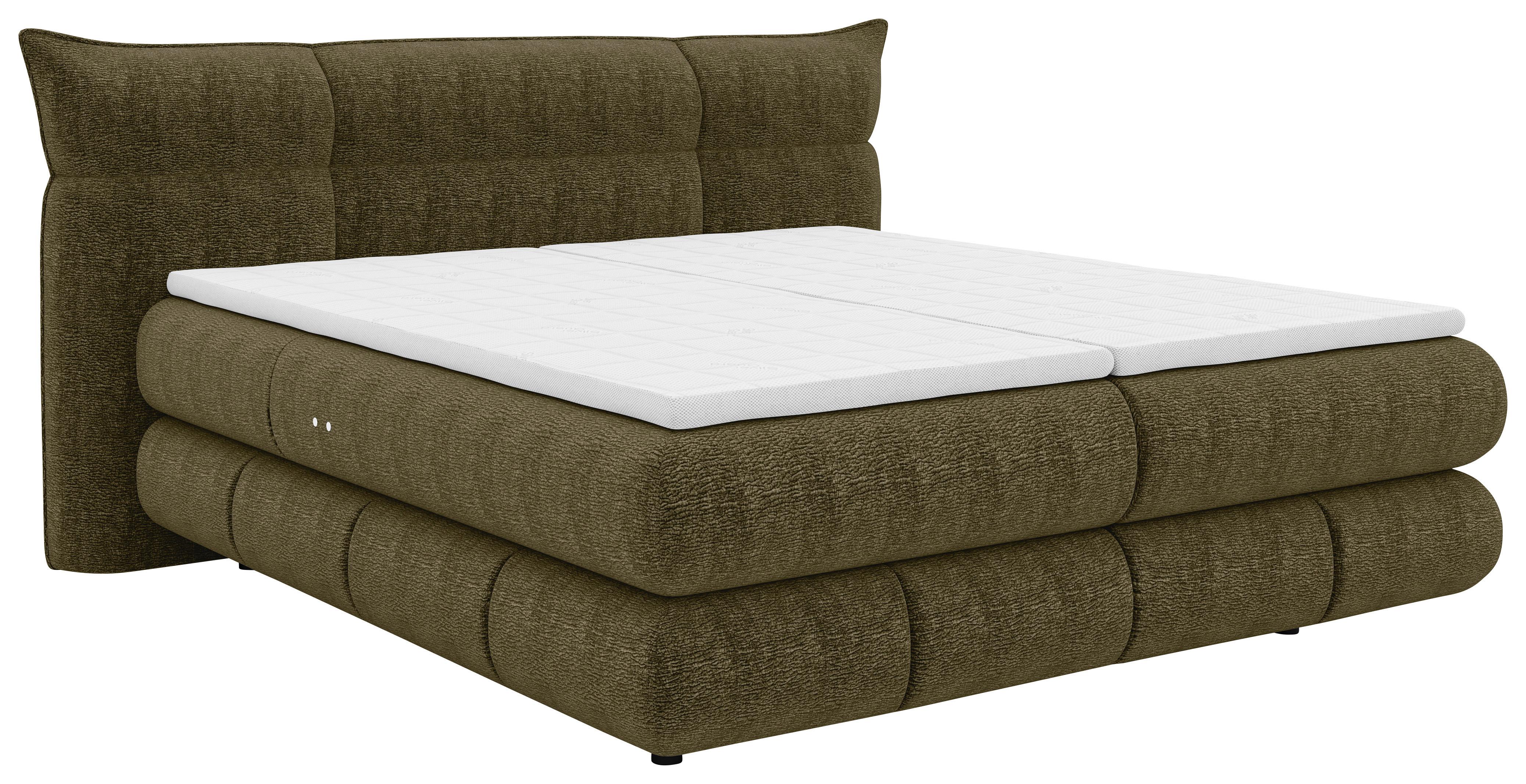Pat Boxpring Auris - verde stuf, Konventionell, textil (180/200cm) - Sembella