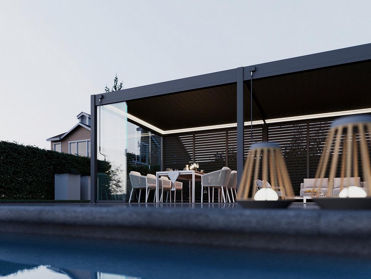 Pavillon Deluxe ca. 720x255x360 cm Anthrazit - Anthrazit, Basics, Metall (720/255/360cm) - WEIDE