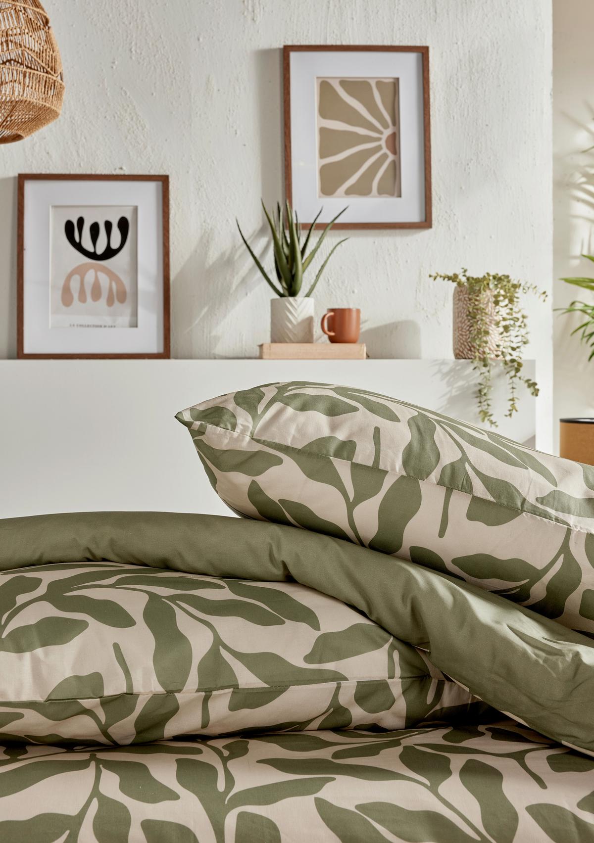Ágyneműhuzat-garnitúra 3 Részes Leaf - világoszöld, Modern, textil (140/200cm)