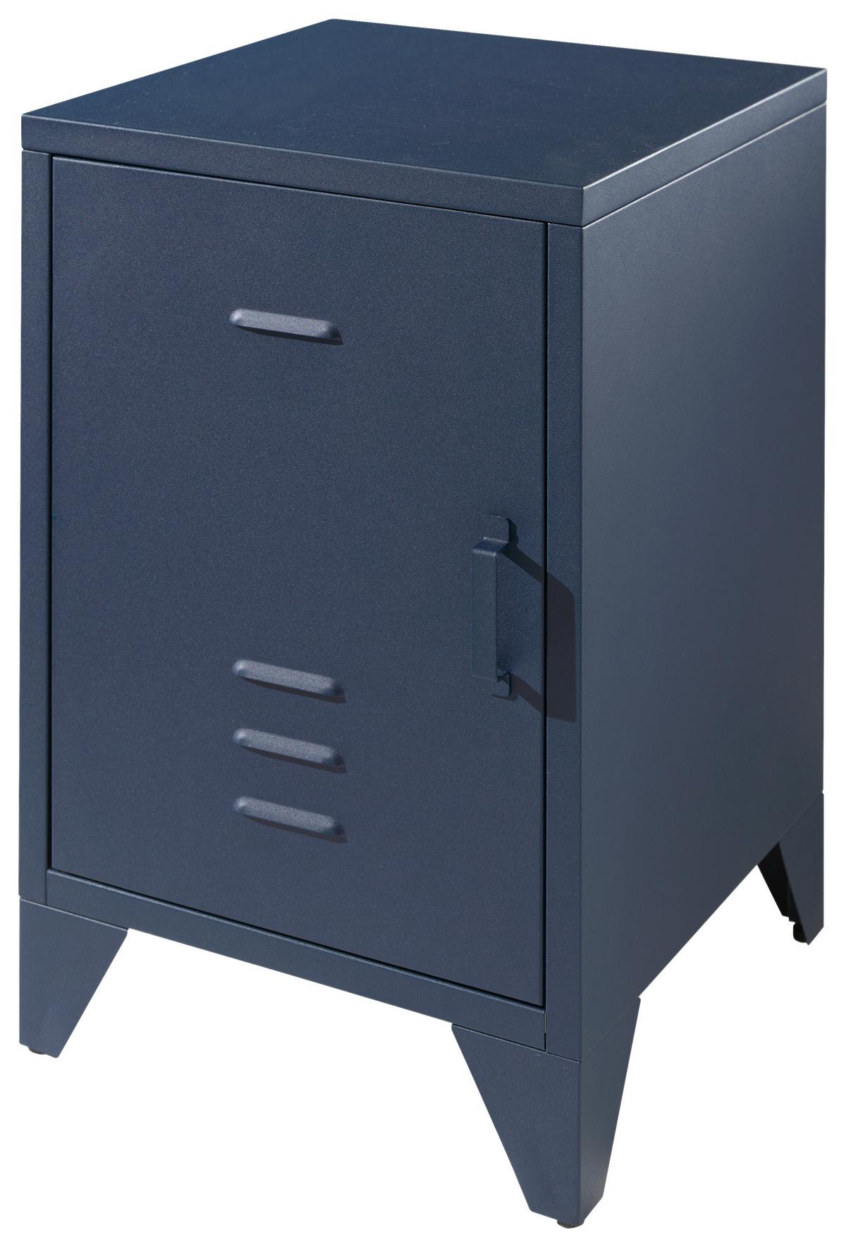 Nachtkästchen Bronxx Blau - Blau, MODERN, Metall (40/60/40cm) - Vipack