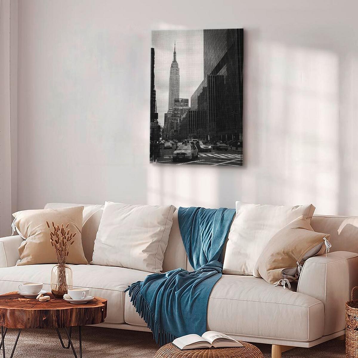 Slika Na Platnu Street In New York - temno siva/svetlo siva, Basics, tekstil/leseni material (40/60/1.2cm) - artgeist