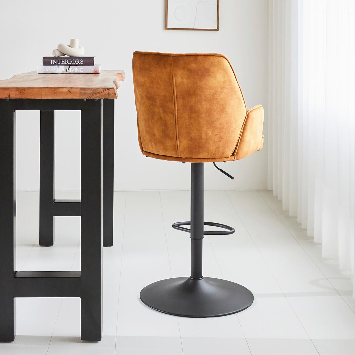 Set Barskih Stolov Donny, Oranžna, 2 Kos - zlate barve/črna, Moderno, kovina/tekstil (54/100/58cm) - MID.YOU