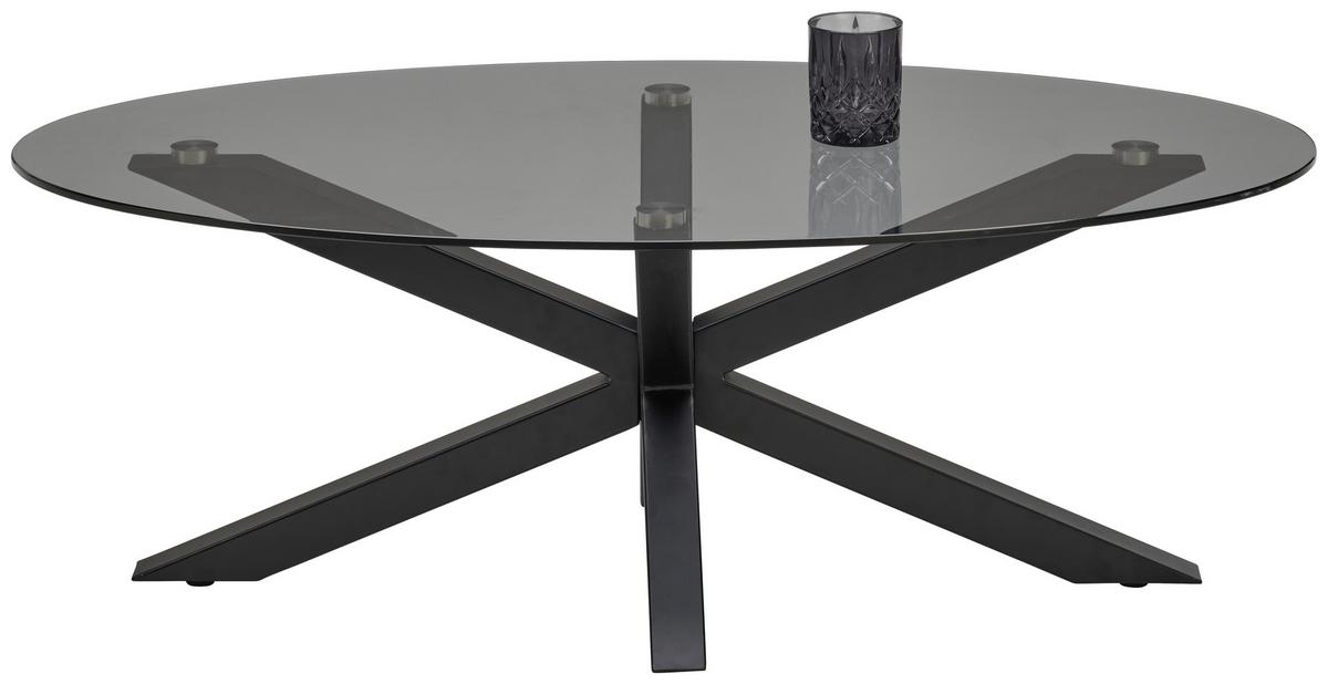 STOLIK KAWOWY BERNADETTE - czarny/szary, Design, metal/szkło (110/60/38cm) - Carryhome