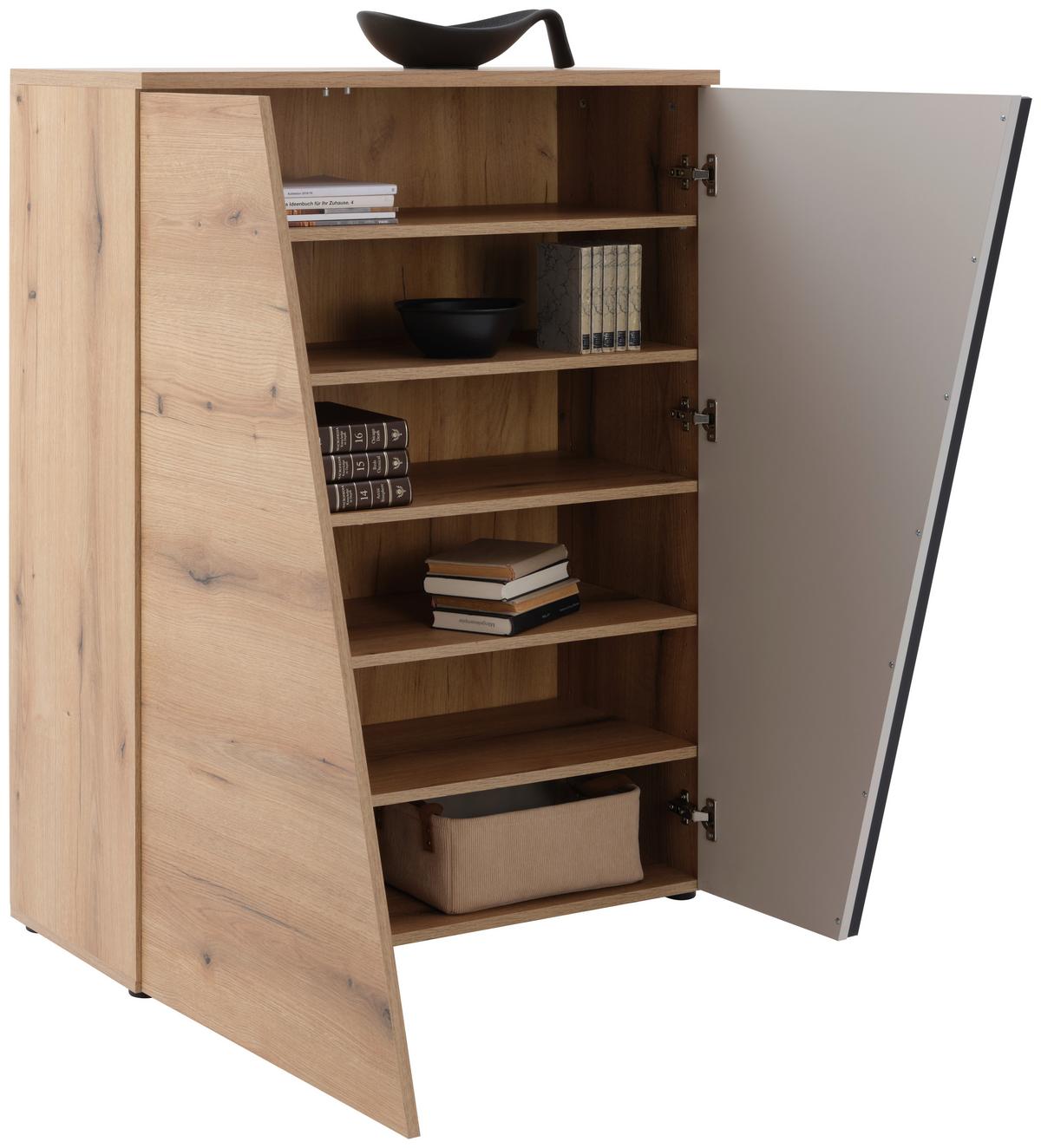 Comodă VENEDIG NEW - cașmir/culoare lemn stejar, Modern, material pe bază de lemn (90/121,5/40cm) - Modern Living