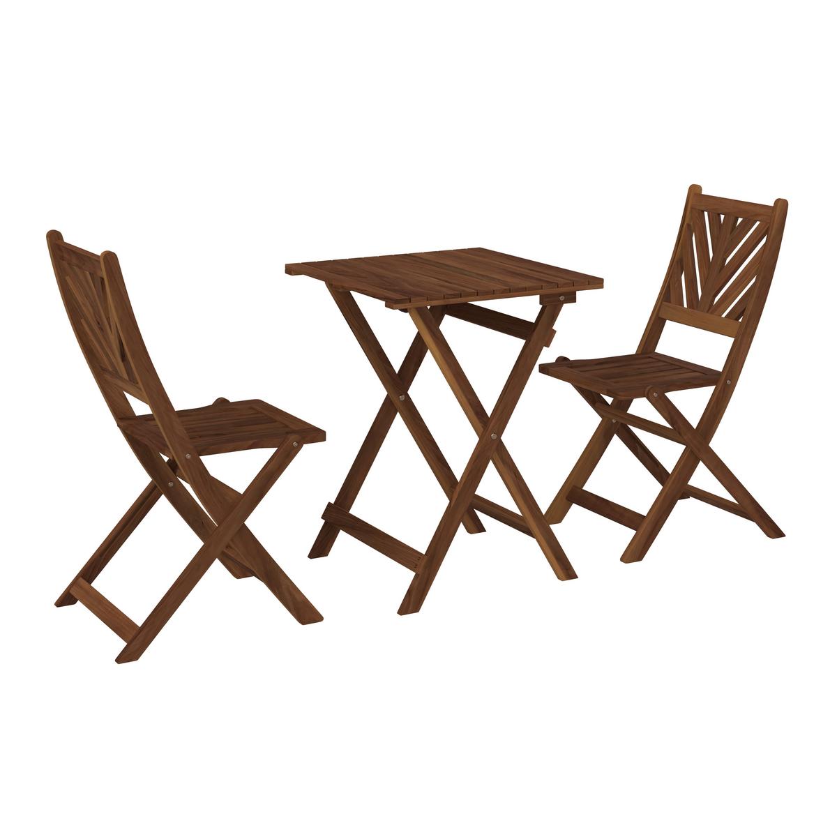 Set balcon Nuri - culoare lemn acacia, Natur, lemn - Mömax