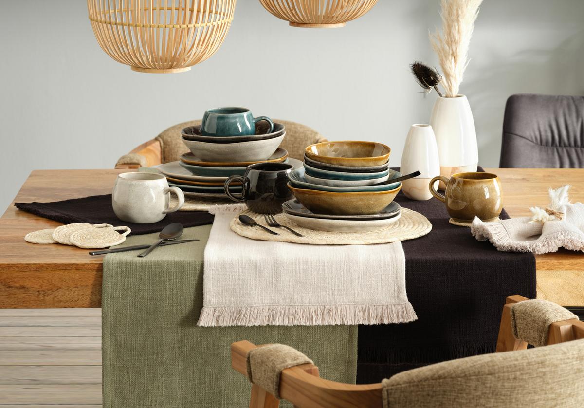 Suppenteller Sindri in diversen Farben - Blau/Beige, Modern, Keramik (20.5/17.5/6cm)