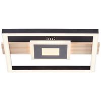 LED-Deckenleuchte Baldo Schwarz/Hellbraun max. 24 Watt - Hellbraun/Schwarz, Design, Holz/Kunststoff (5,5/29,5/27,5cm) - Brilliant