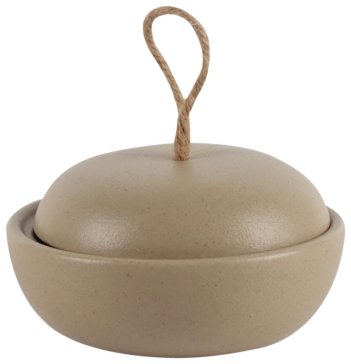 Dekoschale Felio Taupe - Taupe, Keramik/Textil (12,6/6,6cm) - Mömax