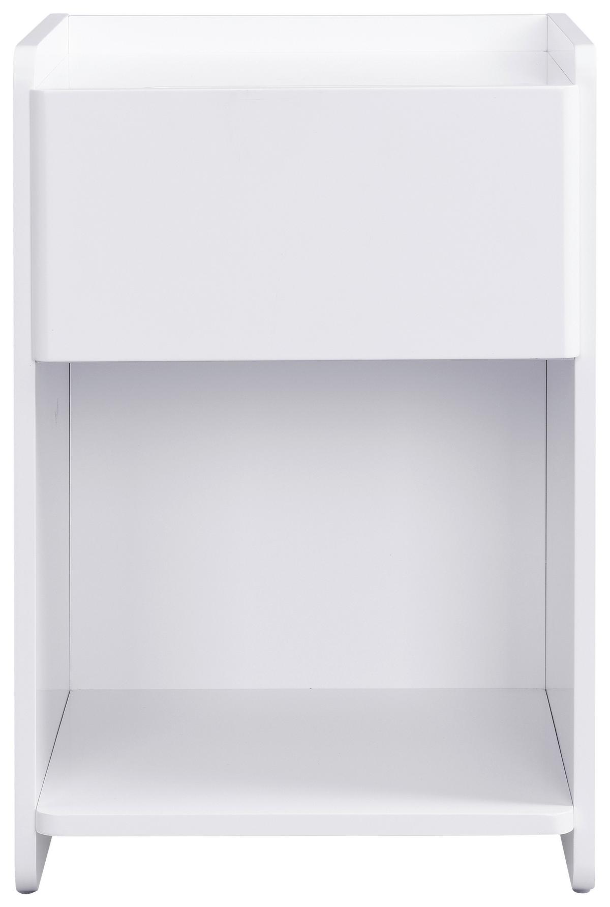 Nočna Omarica Osani, Bela - bela, Moderno, leseni material (40/60/40cm) - Mömax