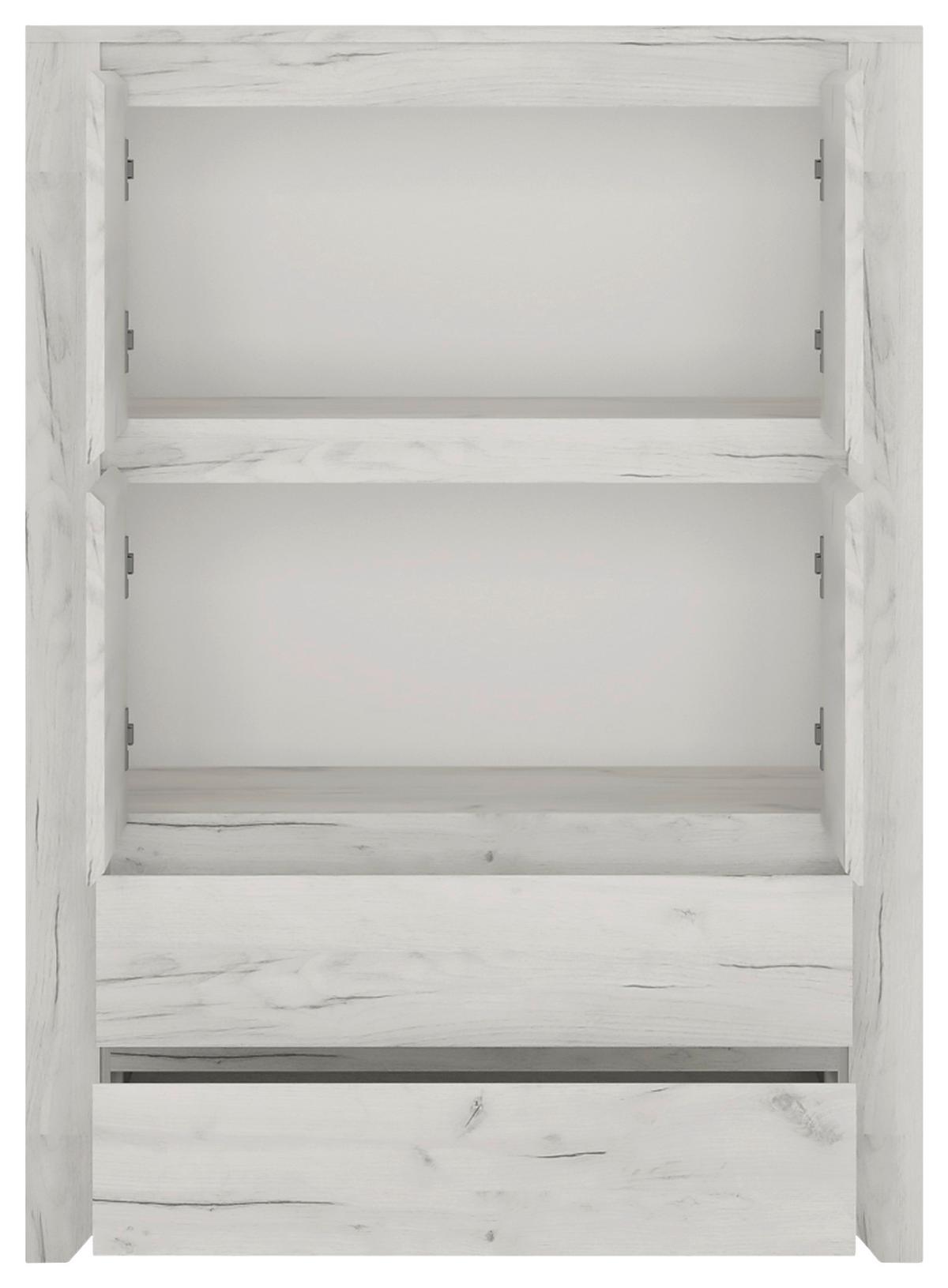 Komoda Angel - boje hrasta/crna, Moderno, drvni materijal/plastika (84/116,3/40,2cm)