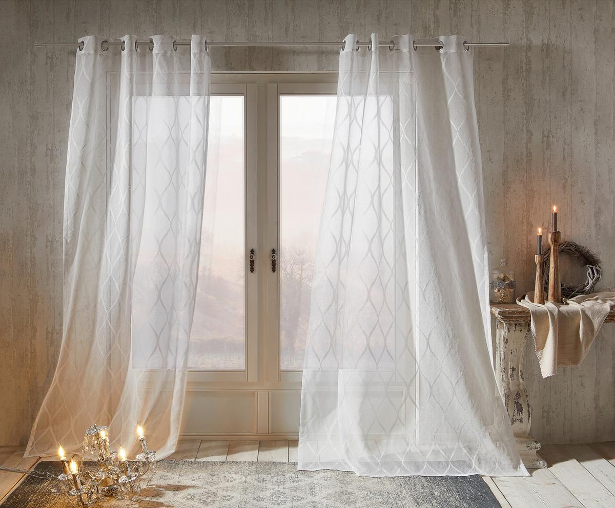 ZASŁONA NA PRZELOTKACH GAMMA - biały, Design, tkanina (140/245cm) - Esposa