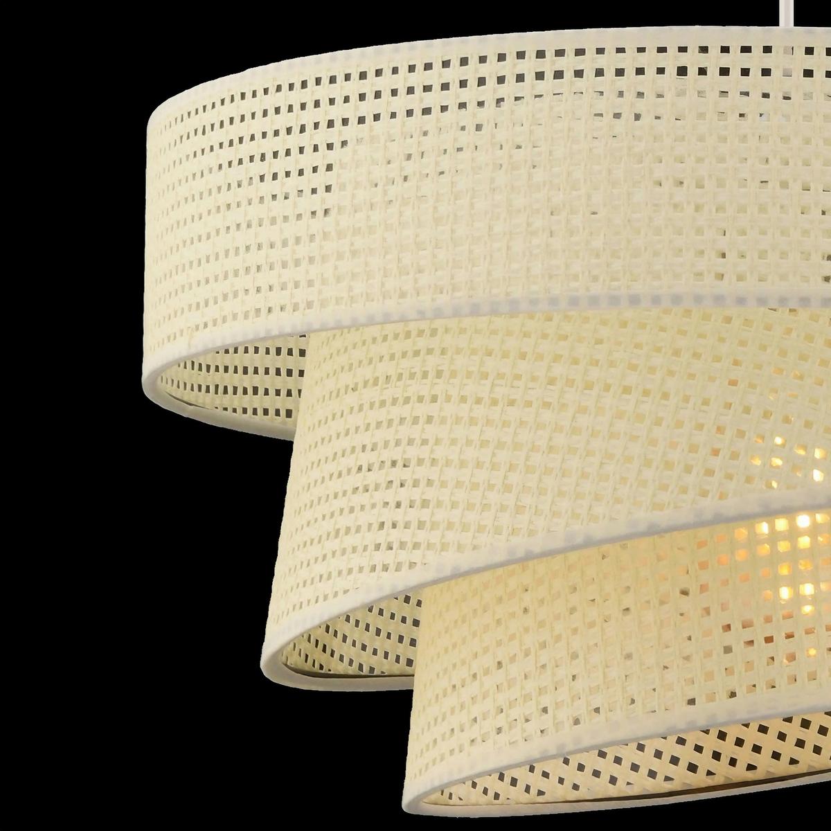 LAMPA WISZĄCA COUPER HAZERAN - WHITE - biały, Design, metal/tkanina (40/72cm) - P & B